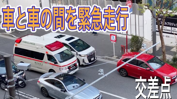 救急車　緊急出動　車の間を緊急走行！！渋滞を通るのも大変。。#救急車　#青梅街道　#東京医大