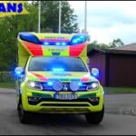PREMEDIC PERSTORP ambulans 9310 i utryckning rettungsdienst auf Einsatzfahrt 緊急走行 救急車