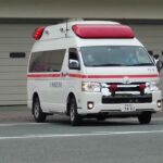 大洲地区消防　内子T水槽付ポンプ車　A3救急車 出場から緊急走行