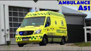 falck FREDERIKSVÆRK AMBULANCE A51 i udrykning rettungsdienst auf Einsatzfahrt 緊急走行 救急車