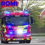 roskilde brandvæsen ST.RO ILD SKRALDESPAND brandbil i udrykning Feuerwehr auf Einsatzfahrt 緊急走行 消防車