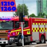 räddningstjänsten skåne nordväst CITY 1210 + 1260 brandbil i utryckning fire truck respond 緊急走行 消防車