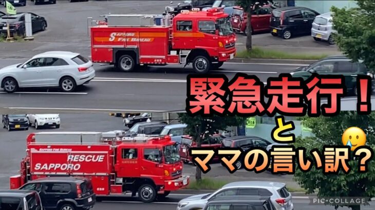 【緊急走行】火災出動で消防車に救助車！(ママのやる気が失せてた訳は…)