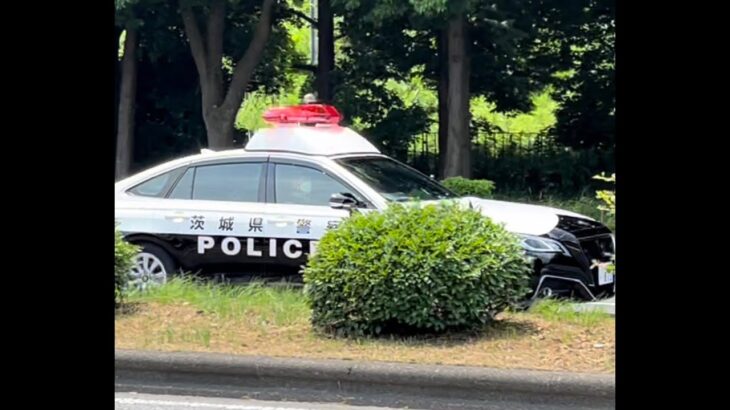 緊急走行！緊走する茨城県警の220系クラウンパトカー
