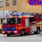 beredskab øst ST.GT ABA KULTURHUS brandbil i udrykning Feuerwehr auf Einsatzfahrt 緊急走行 消防車