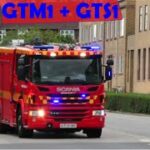 beredskab øst ST.GT ABA SKOLE brandbil i udrykning Feuerwehr auf Einsatzfahrt 緊急走行 消防車