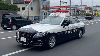 猛スピードで国道6号線を横断！千葉県警察松戸東PS220系パトカー緊急走行