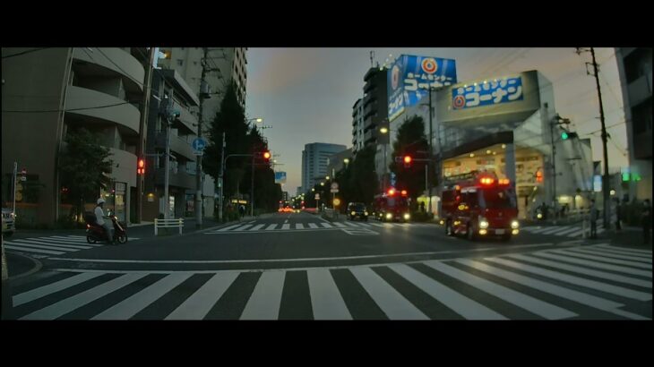 東京消防庁消防車2連緊急走行　Tokyo Fire Department fire trucks double emergency run