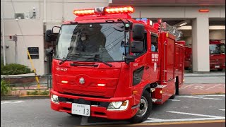 【葛飾区PA連携】モーターサイレンを鳴らしながら緊急出動！！　東京消防庁　本田消防署　消防車　緊急走行