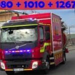 räddningstjänsten JÖNKÖPING TRAFIKOLYCKA brandbil i utryckning Feuerwehr auf Einsatzfahrt 緊急走行 消防車
