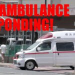 横浜消防 鶴見救急隊が出場！集合住宅での救急事案🚑 / 夜間の緊急搬送とパトカー