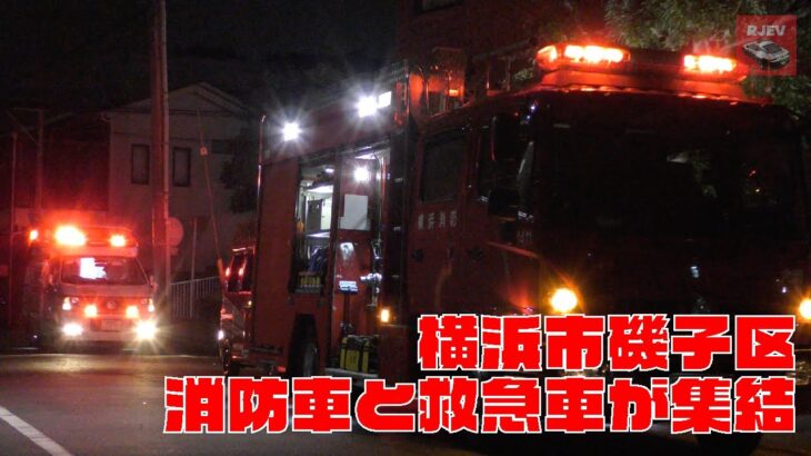 真夜中の横浜市磯子区 横浜消防の救急車と消防車が集結！閑静な住宅街で何が？