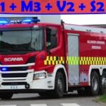 4X HELSINGØR beredskab ABA SKOLE brandbil i udrykning Feuerwehr auf Einsatzfahrt 緊急走行 消防車