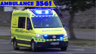 ODENSE AMBULANCE 3561 ambulance syd i udrykning rettungsdienst auf Einsatzfahrt 緊急走行 救急車