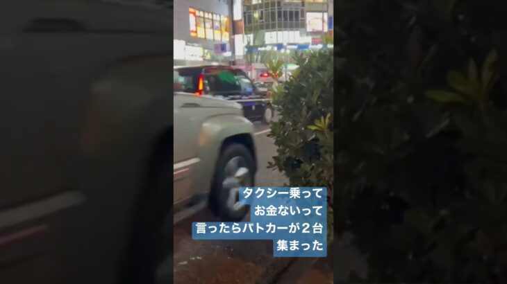 警察官　警察　ポリス　パトカー　タクシーに乗車した方がお金ないって言ったらパトカー２台来た！#新宿 #警察 #警察24時 #緊急走行 #パトカー #緊急出動