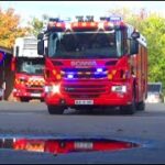 beredskab øst falck ST.BA ABA SKOLE brandbil i udrykning Feuerwehr auf Einsatzfahrt 緊急走行 消防車