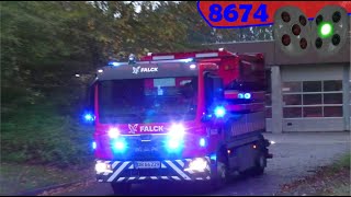 falck FARUM TAVLEVOGN 8674 brandbil i udrykning Feuerwehr auf Einsatzfahrt 緊急走行 消防車