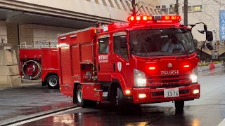 【墨田区救急支援】機関員の運転訓練の真っ最中に突如指令が！雨の中、サイレンを街中に響かせて現場へ向かう！　#東京消防庁 #緊急走行 #消防車 #ポンプ車