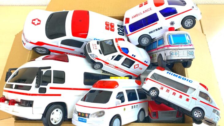 救急車のミニカーを集めて緊急走行！サイレンと耐久性をチェックします！