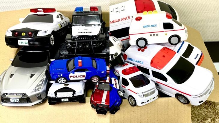 救急車消防車パトカーのミニカーが、いっぱい走ります♪緊急走行時間です♪6｜Ambulancepolice car minicar runs! It’s emergency runtime.