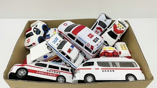 救急車消防車パトカーのサイレン鳴るミニカーが、坂道をいっぱい走ります！緊急走行時間です。｜Ambulance patrol car siren sounding minicars run a lot!