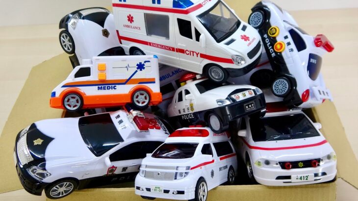 救急車にパトカーのミニカーが坂道を緊急走行テスト | Ambulances Police Car! Emergency driving test