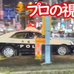 パトカーと違反車に挟まれた！二度と撮れない(？)タイミングで緊走転回するドライバー警官の視線がプロ過ぎる！【信号無視取り締まり】