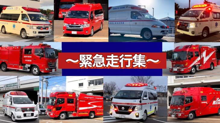 【緊急走行集】新潟県で活躍する緊急車両たち #出動 #緊急走行 #救急車 #消防車
