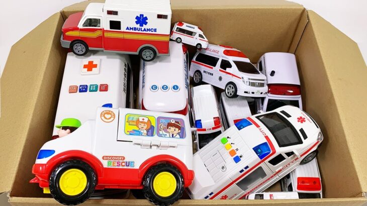 救急車をたくさん箱にまとめ、坂道を走らせた！緊急走行テスト☆ “Ambulance” Minicar runs in an emergency! Slope driving test