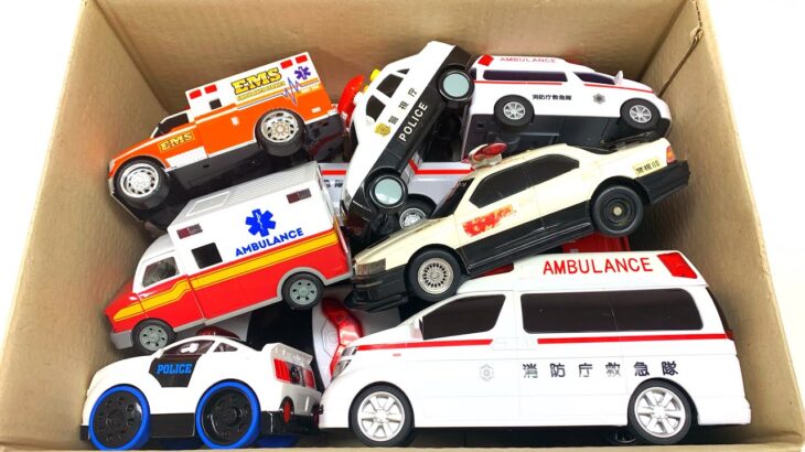 たくさんの救急車パトカー消防車☆緊急走行テスト！ Ambulance Police Car Fire Truck Minicar! Emergency driving test