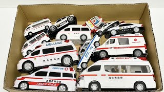 救急車とパトカーのミニカーが走る！緊急走行☆キッズ おもちゃ Ambulance and police minicars run! emergency run kids toys