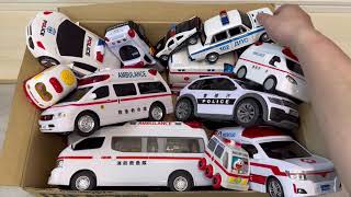 救急車とパトカー（ミニカー）たちが坂道走るよ！緊急走行テスト☆サイレンあり Ambulances and police cars (minicars) run on slopes!