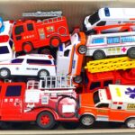 救急車、消防車のミニカーが走る！サイレン鳴る☆緊急走行 Amulance and Fire Engine minicar runs urgently with siren sounding!