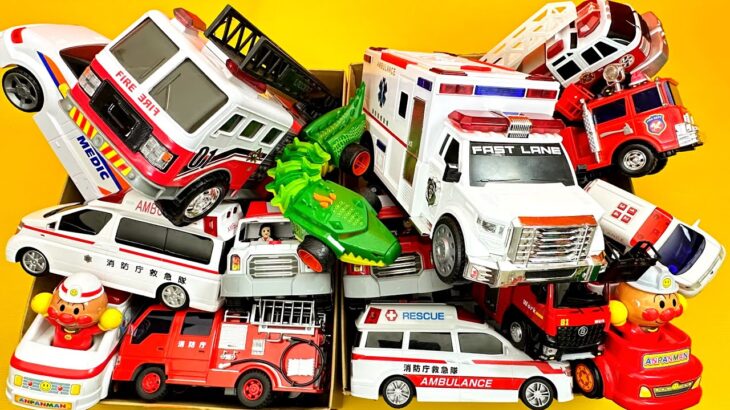 救急車パトカー消防車をチェック！坂道を緊急走行するよ！Check out ambulance police car fire truck! run on the slope. #5