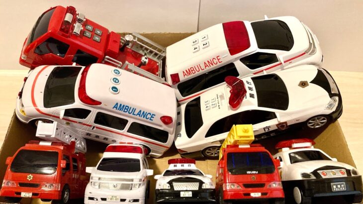 パトカー消防車救急車(ミニカー)をサイレン鳴らして坂道走行テストEmergency Vehicle Fire Engine Police car Ambulance runs on the slope