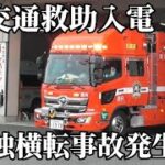 【姫路市消防局】単独横転事故発生！！新西救助が出動　SAP-520を響かせろ！【4K】