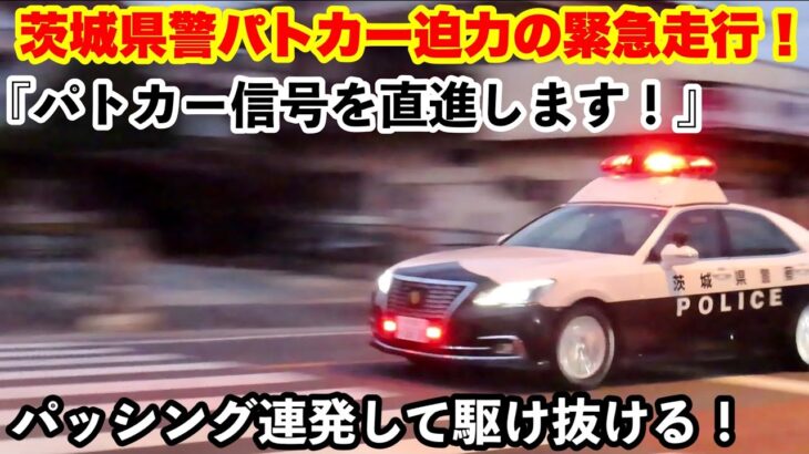 【パッシング連発して駆け抜ける！】茨城県警パトカー迫力の緊急走行！！