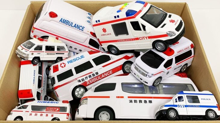 救急車のおもちゃミニカーが走る！緊急走行です！サイレン鳴る Ambulance toy minicar runs! Emergency run! Siren sounds