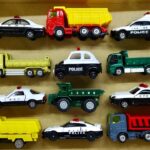 ダンプトラック & パトカーのミニカーがカラフル坂道を走行! Dump Truck & Police Car miniature car runs on a slope
