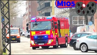 ST.Ø ABA KONTORHUS hovedstadens beredskab brandbil i udrykning Feuerwehr auf Einsatzfahrt 緊急走行 消防車