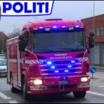 4X TÅRNBY brandvæsen + POLITI BYGB INDUSTRI brandbil i udrykning Feuerwehr auf Einsatzfahrt 緊急走行 消防車