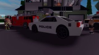 【ROBLOX 】ゲーム内で火災発生、パトカー消防車救急車が緊急走行