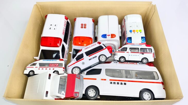 救急車のミニカーが走る緊急走行テスト☆サイレンチェックしました！