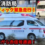 【徐行しながら赤信号通過！】川崎市消防局のパラメディックが緊急走行！