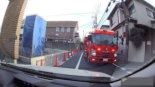 東京消防庁 緊急走行 狭路すれ違い時に敬礼 #緊急車両 #消防車 #ドラレコ