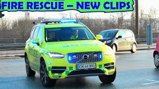 NEW CLIPS fire & rescue combivideo brandbil og ambulance i udrykning feuerwehr einsatzfahrt 緊急走行 消防車