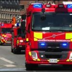 ST.FB ABA INDUSTRI hovedstadens beredskab brandbil i udrykning Feuerwehr auf Einsatzfahrt 緊急走行 消防車