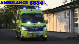 falck NAKSKOV AMBULANCE 3884 ambulance i udrykning rettungsdienst auf Einsatzfahrt 緊急走行 救急車