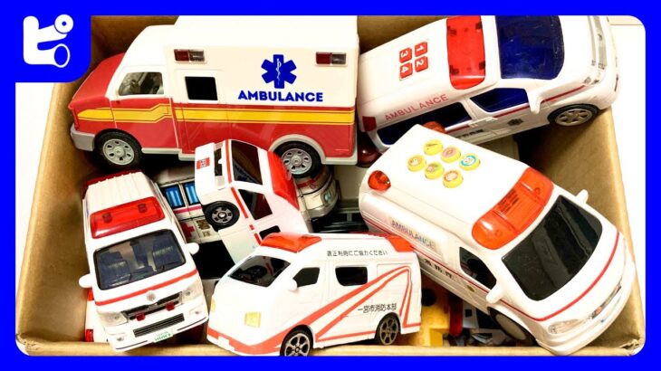 救急車のおもちゃが大集結しました〜！サイレン鳴らして緊急走行！