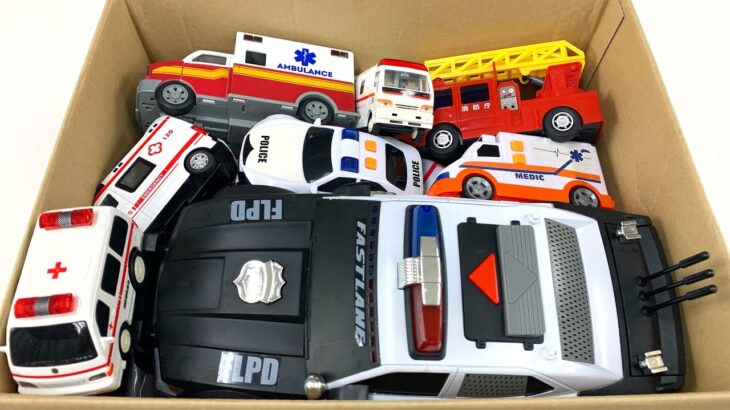 緊急車両が緊急走行します！パトカー・消防車・救急車のサイレン鳴る！